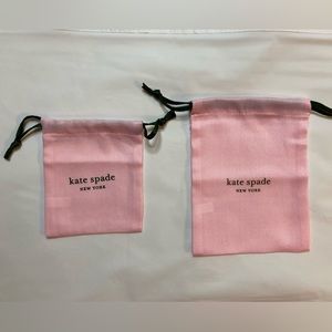 NEW 2 KATE SPADE NEW YORK PINK JEWELRY DUST BAGS POUCH